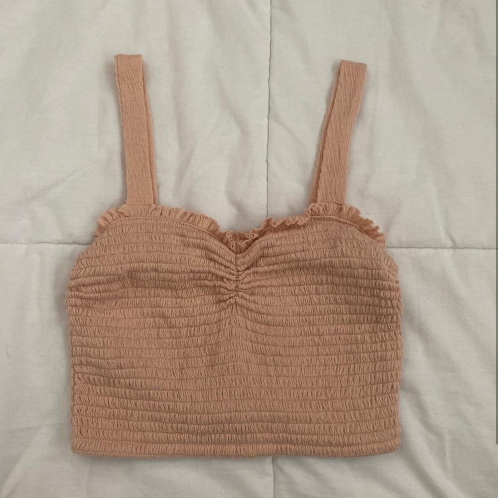 Pink smocked top